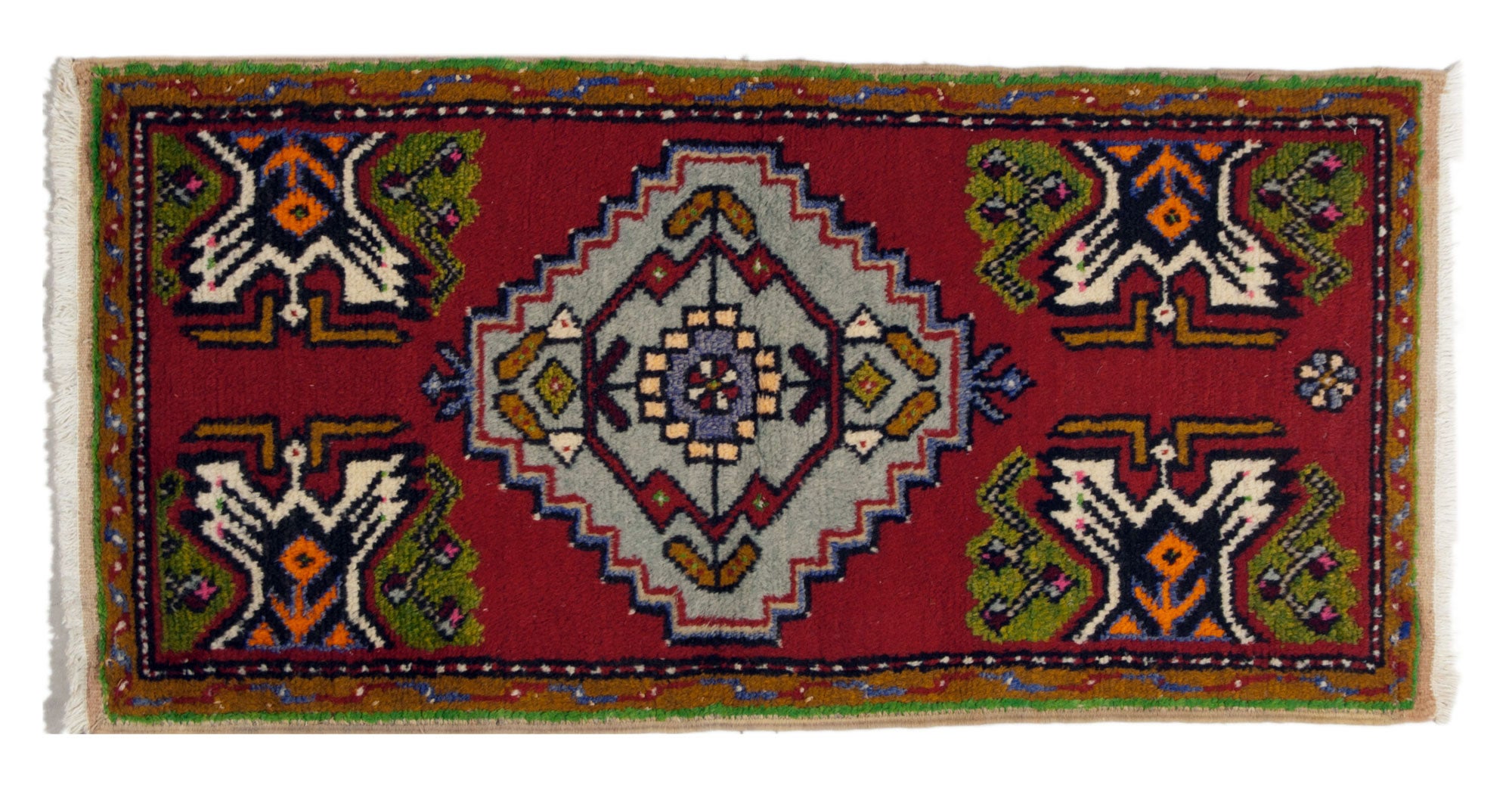 Oryginalny ręcznie tkany dywan orientalny, wymiary: 100x50 cm z certyfikatem autentyczności