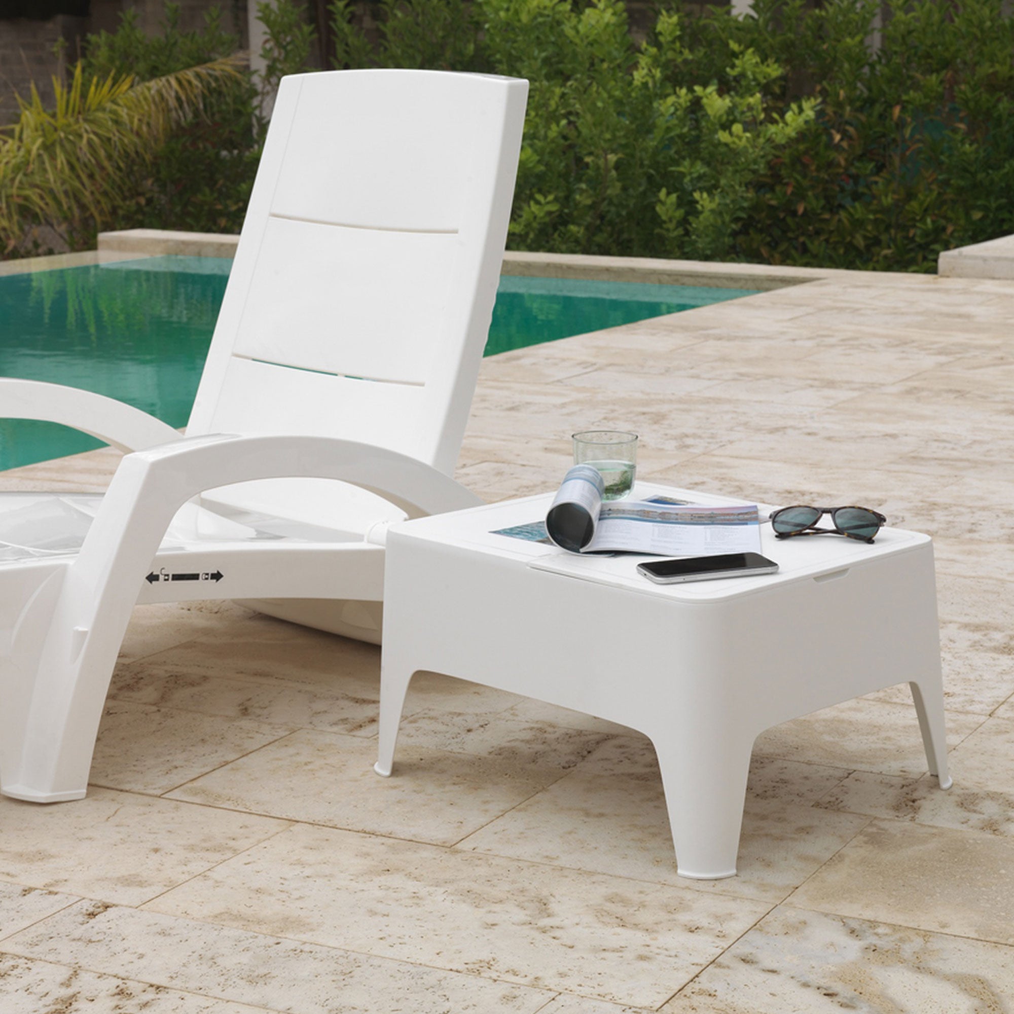 Table d'appui avec espace de rangement Alaska Blanche - 7