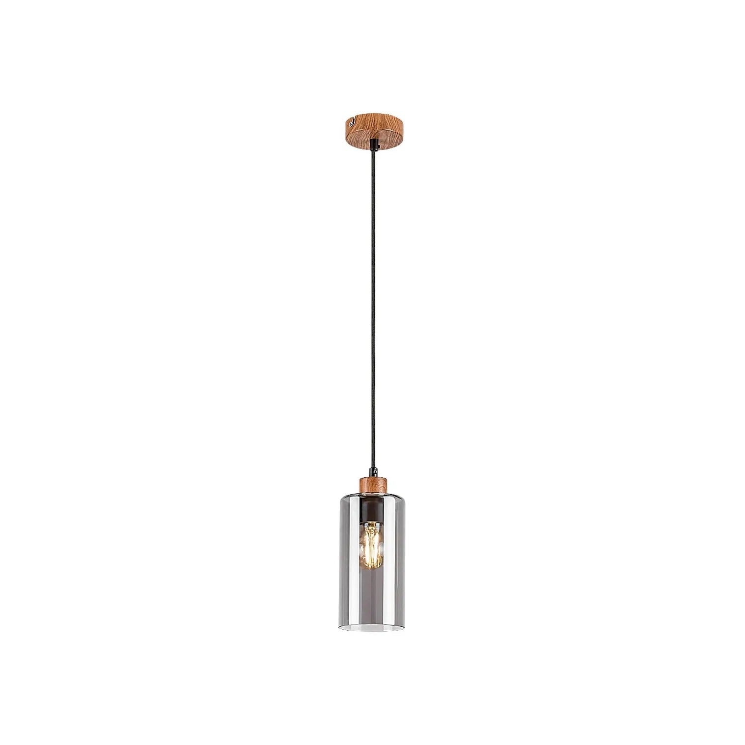 Lampa wisząca Tanno dąb-kolor dymny 1xE27x40W metal wym:150x10x10cm IP20 Rabalux