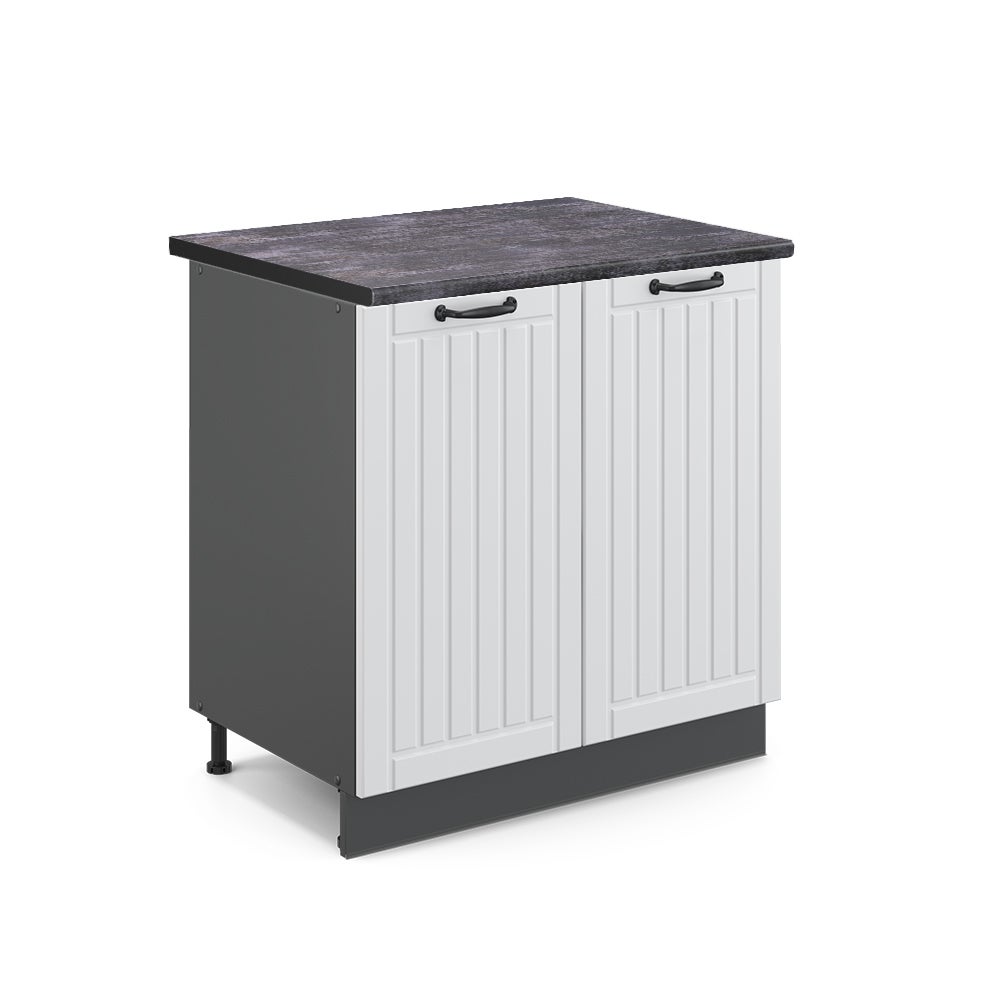 Vicco Szafka pod zlew Fame-Line, Biały domek wiejski, 80 cm z półką, BP Antracyt