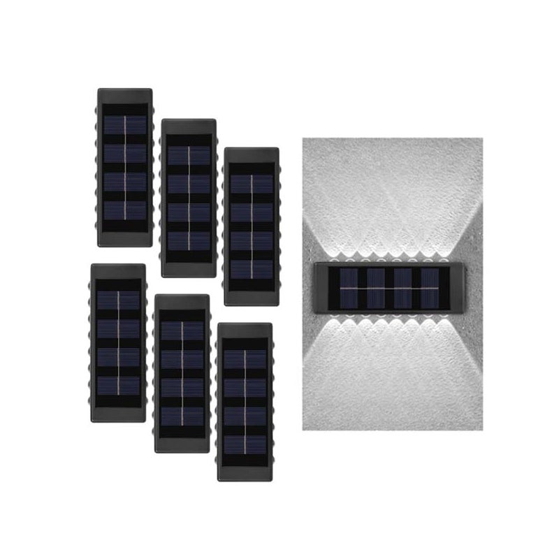 Kinkiet Solarny Ścienny LED Kinkiet Białe Światło Podwójna Projekcja Góra Dół Automatyczne Włączanie Wyłączanie Do Schodów Aranżacji Krajobrazu