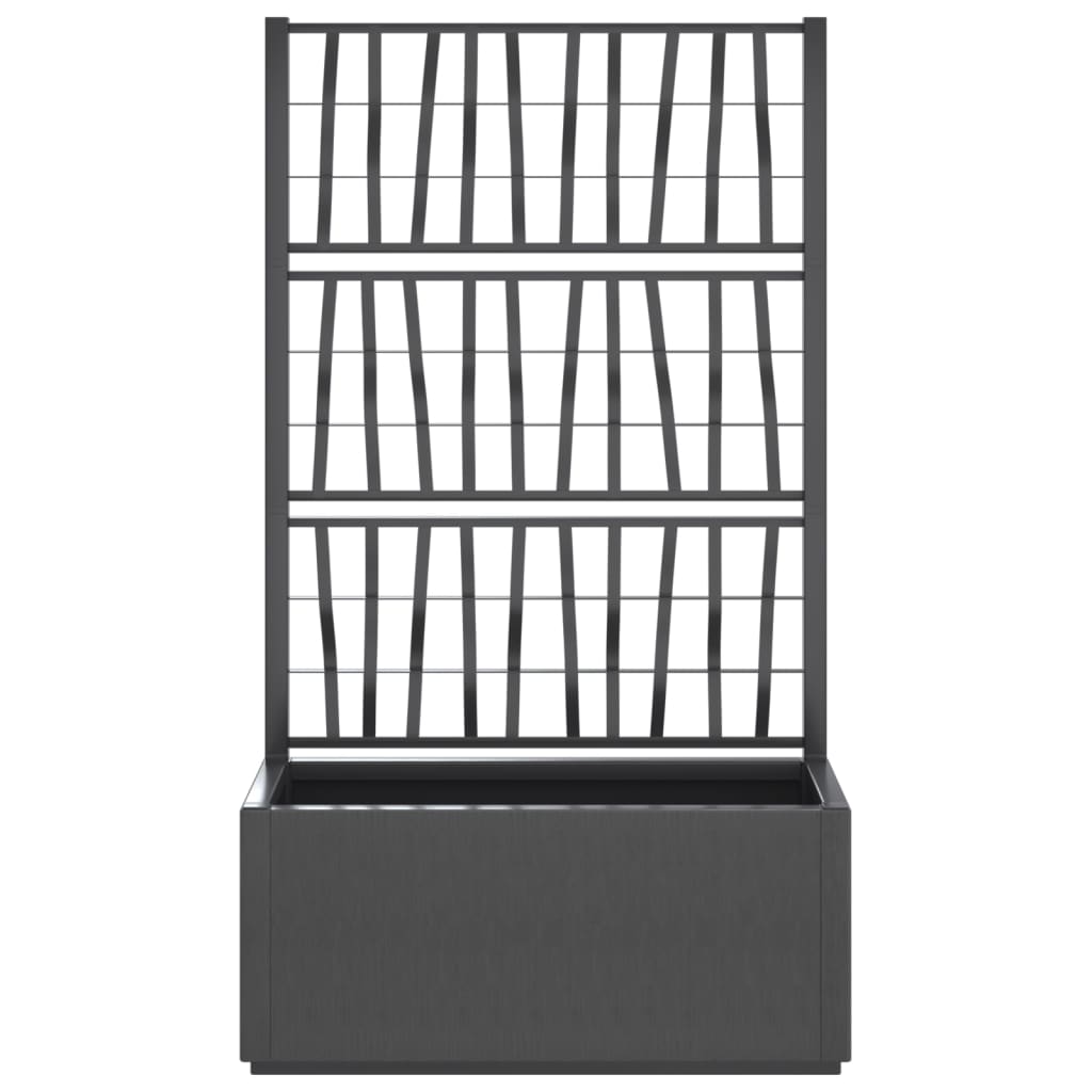 Jardinière, Pot de fleur，Bac à fleurs avec treillis gris foncé 80x36x140 cm PP CFW36021 - 3