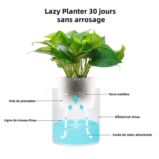 VASO PER PIANTE autoirriganti per giardino interno ed esterno con design doppio EUR 10,71 VASO PER PIANTE autoirriganti per giardino interno ed esterno con design doppio EUR 10,71
