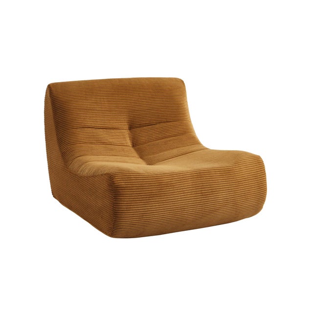Chauffeuse velours côtelé 1 place moutarde L 91 x P 105 x H 72 cm - SOKOL SOKOL