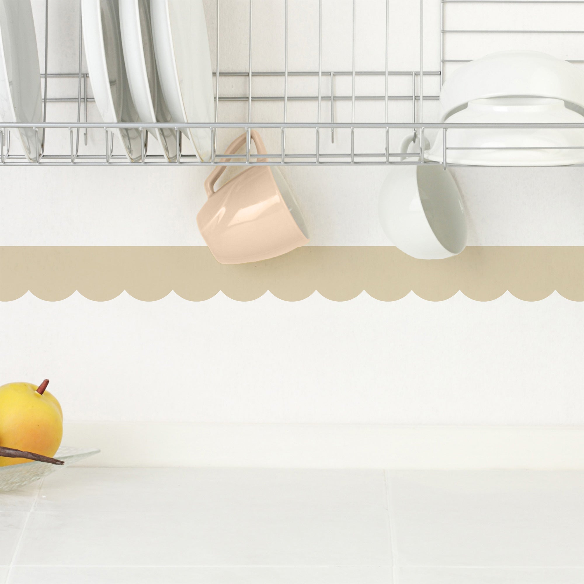 Friso decorativo adhesivo, festoneado beige, festoneado, 9 cm x 300 cm - 4