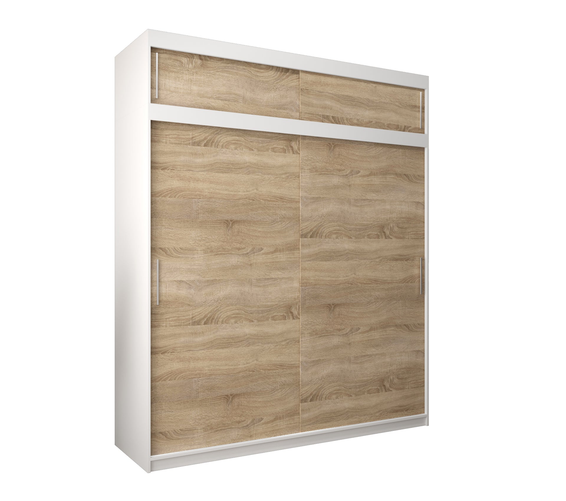 Szafa przesuwna z nadstawką garderoba TOKYO 200 x 62 x 240 cm Biały + Sonoma - Abiks Meble
