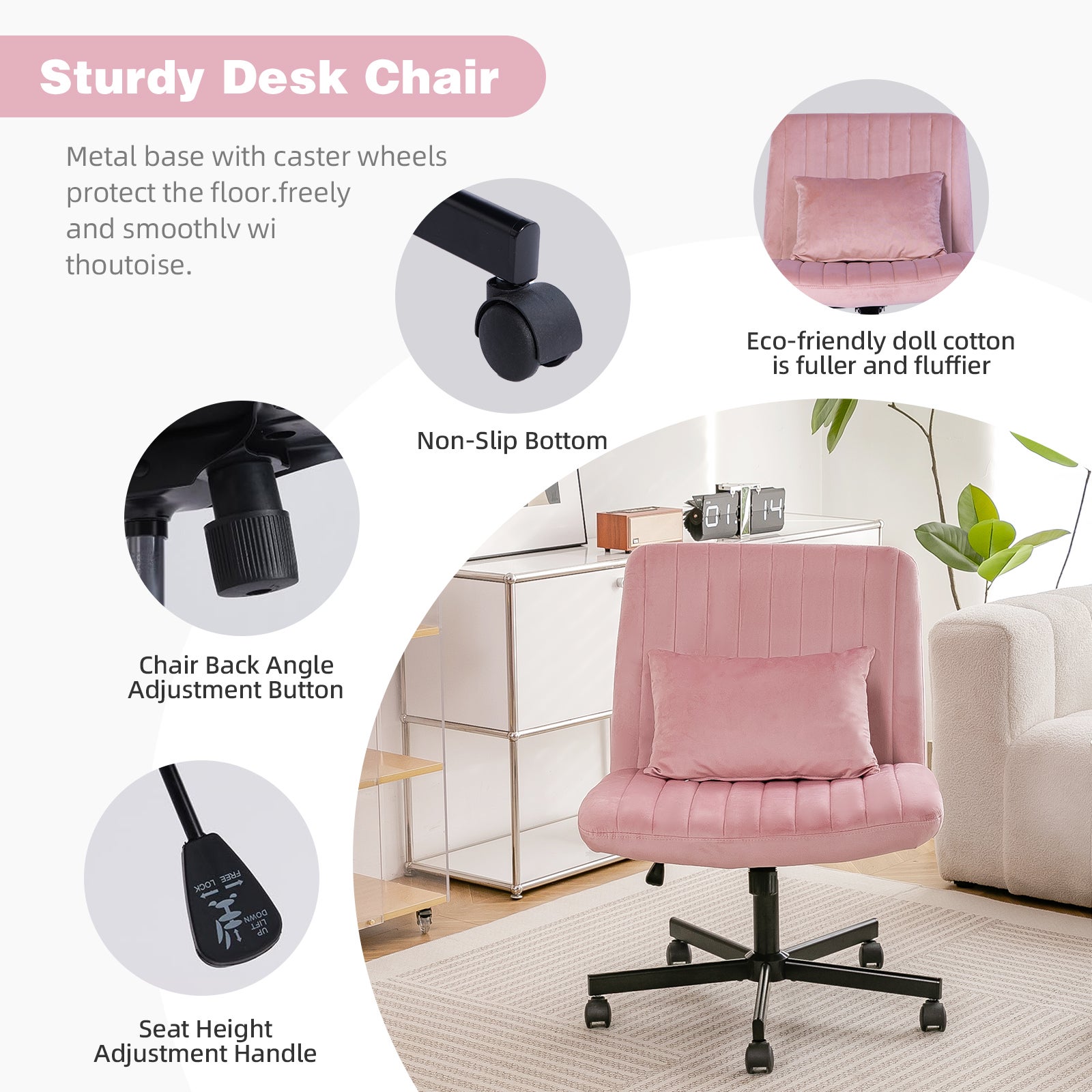 Scaun de birou modern home office - scaun pivotant reglabil pe inaltime ...
