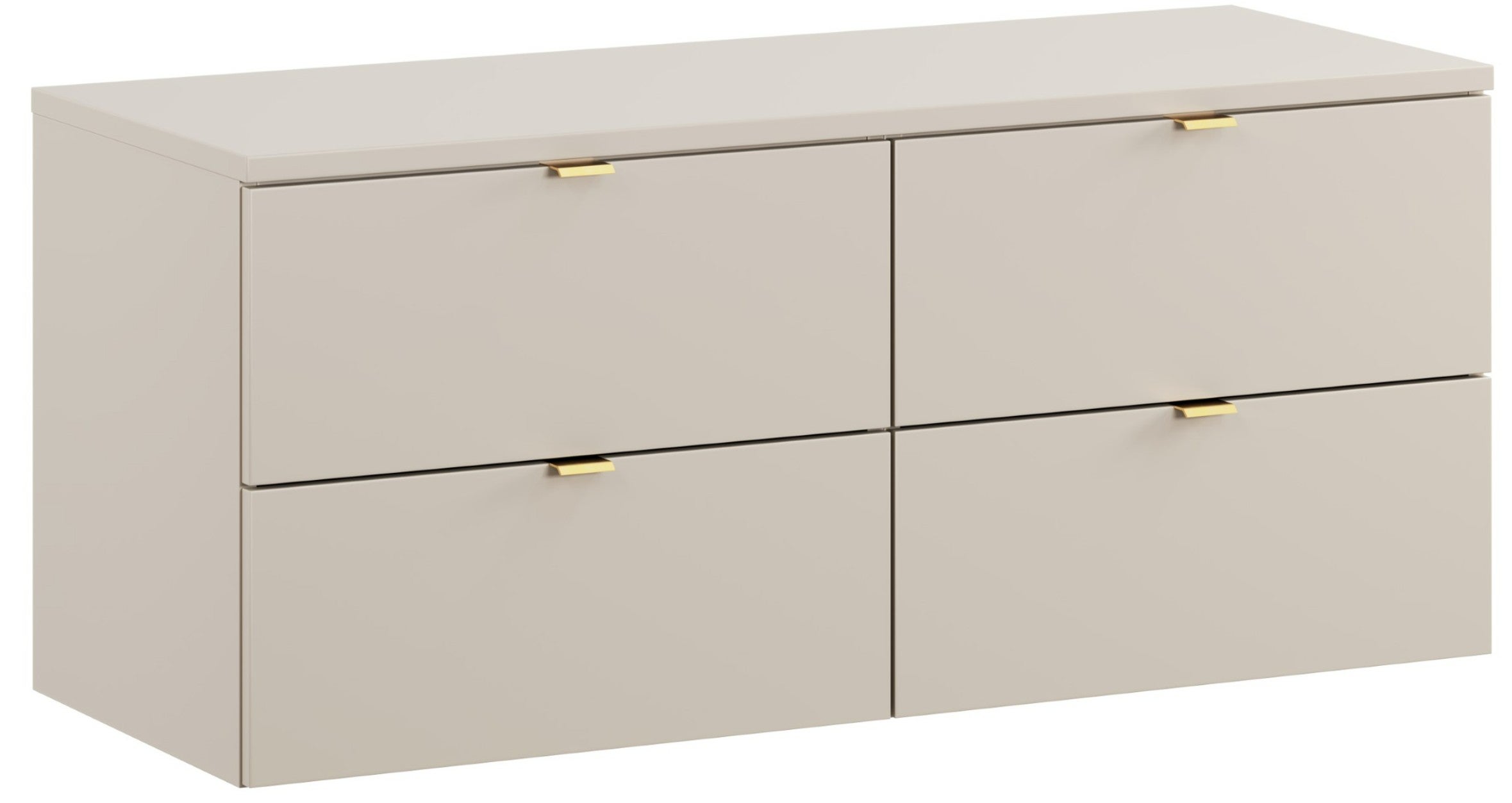 Kaszmirowa szafka łazienkowa pod umywalkę z blatem DALIA 120 cm wisząca 4 szuflady MDF