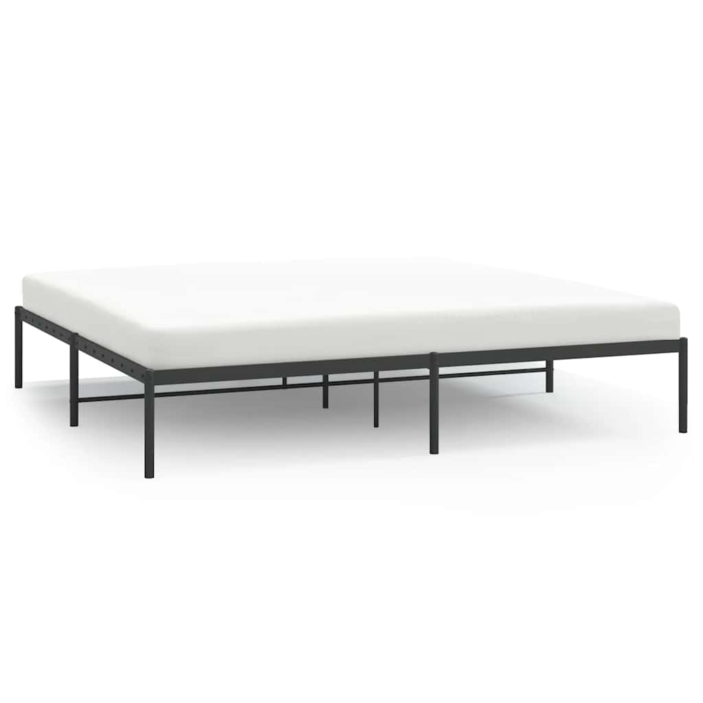 Łóżko Metalowe Czarne Rama Łóżka Ze Stelażem Do Sypialni Pokoju 183x213 cm