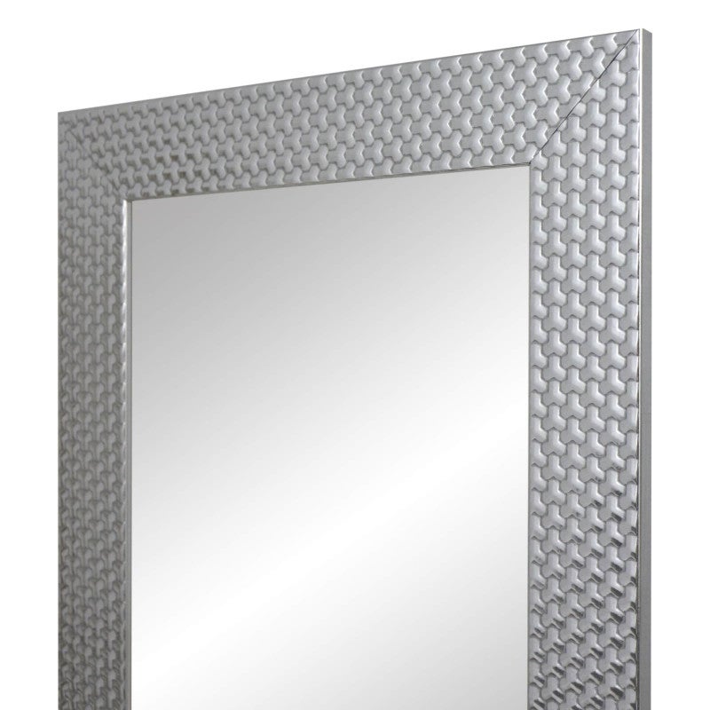 Espejo de pared, fabricado en españa | varios tamaños y colores | ideal para salón, recibidor, vestidor, dormitorio y baño. | (64x84 cm, 108 plata)
