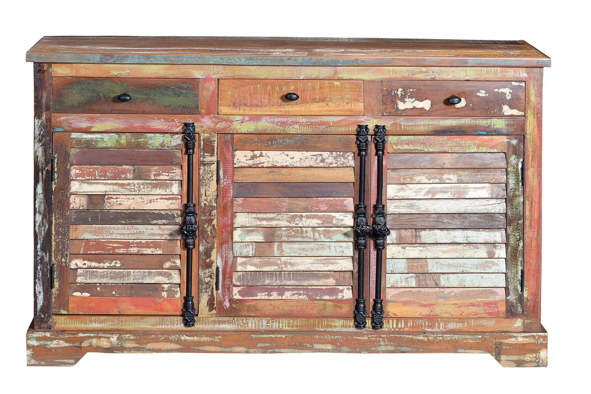 Nowoczesna komoda w stylu vintage z drewna pochodzącego z recyklingu - 90x150x45 GYC