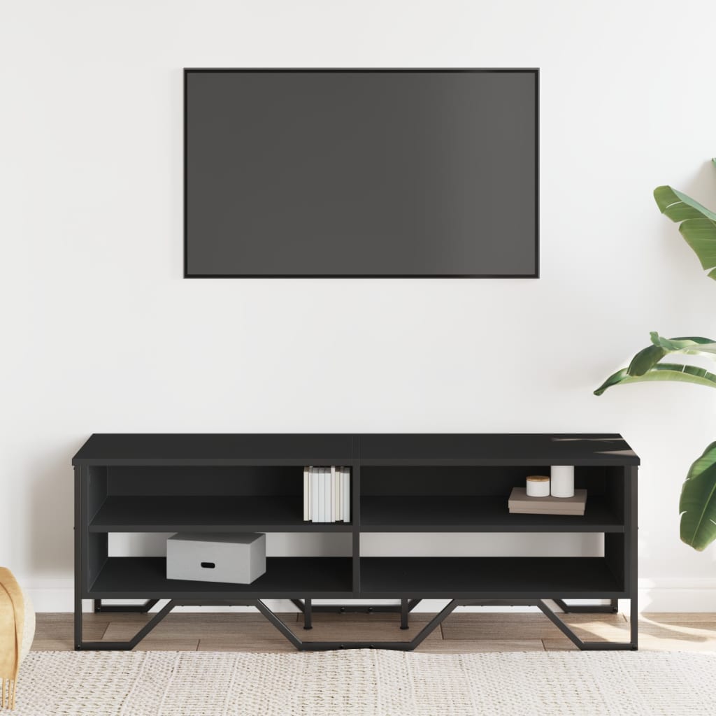 Maison Exclusive - Meuble TV noir 122x34x41 cm bois d'ingénierie - 3
