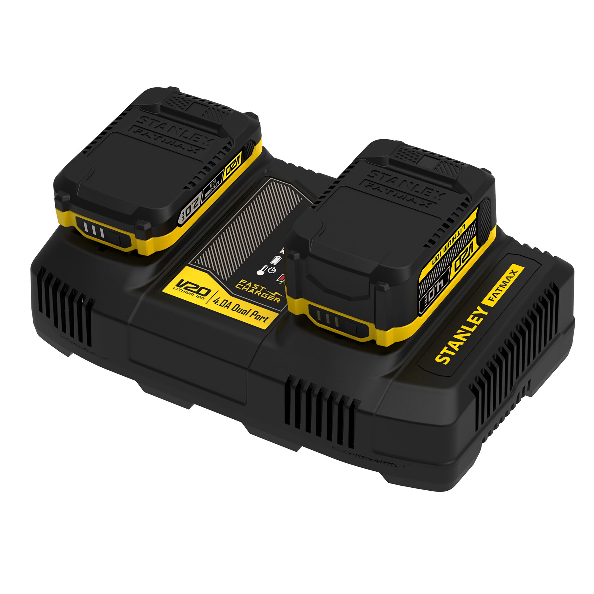 Double Chargeur STANLEY FATMAX SFMCB24-QW Li-Ion Compatible avec Toutes les Batteries 18 V 4 Ah de la Nouvelle Génération V20 - 2