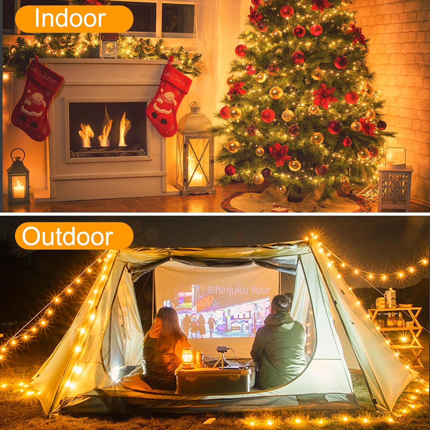 Guirlande Lumineuse de Noël, 20M 200 LED Lumières de Noël Intérieur et Extérieure, Guirlande Lumineuse Sapin - Blanc Chaud - 3
