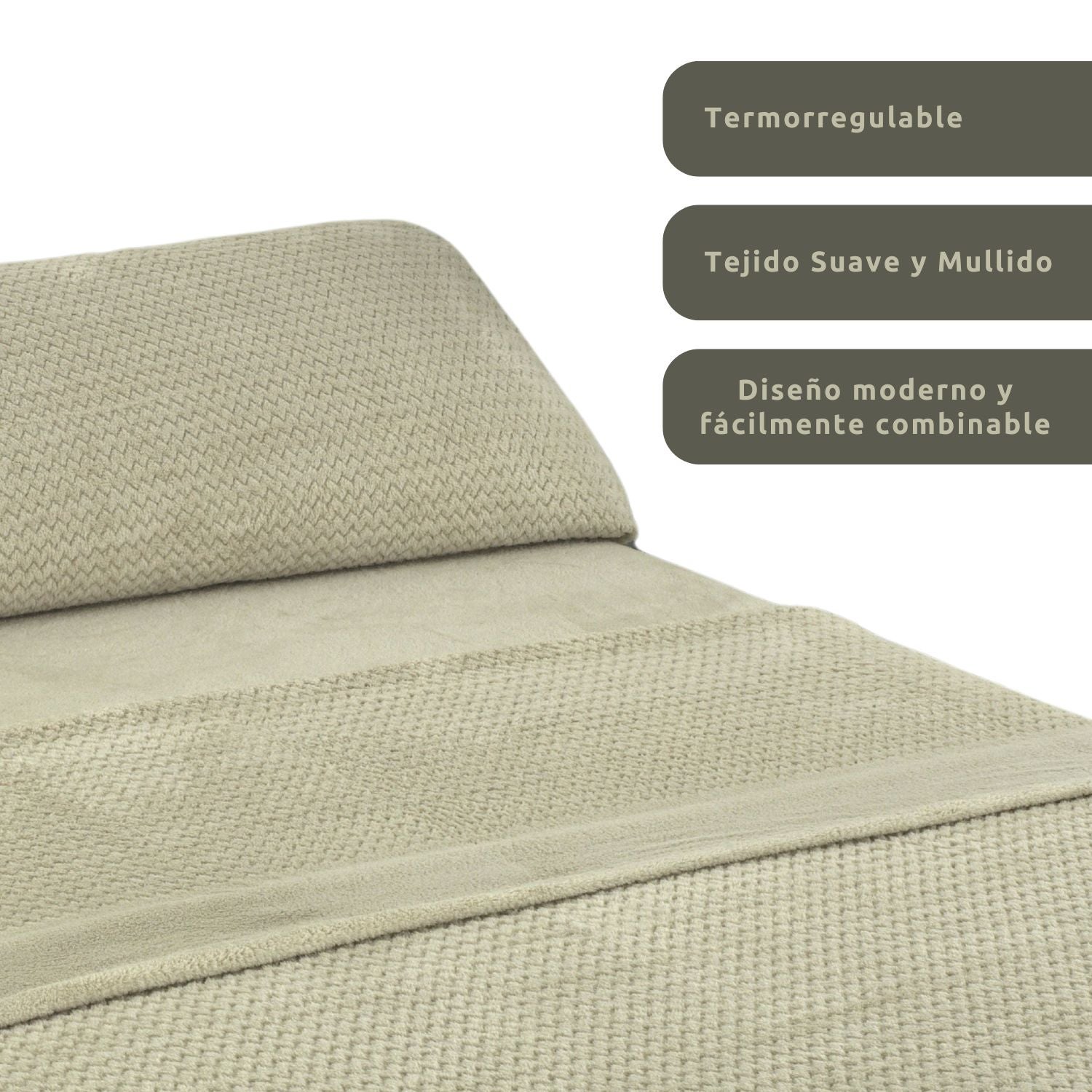 Juego de Sábanas Coralina Design Beige Cama 150cm Donegal Collections - 3
