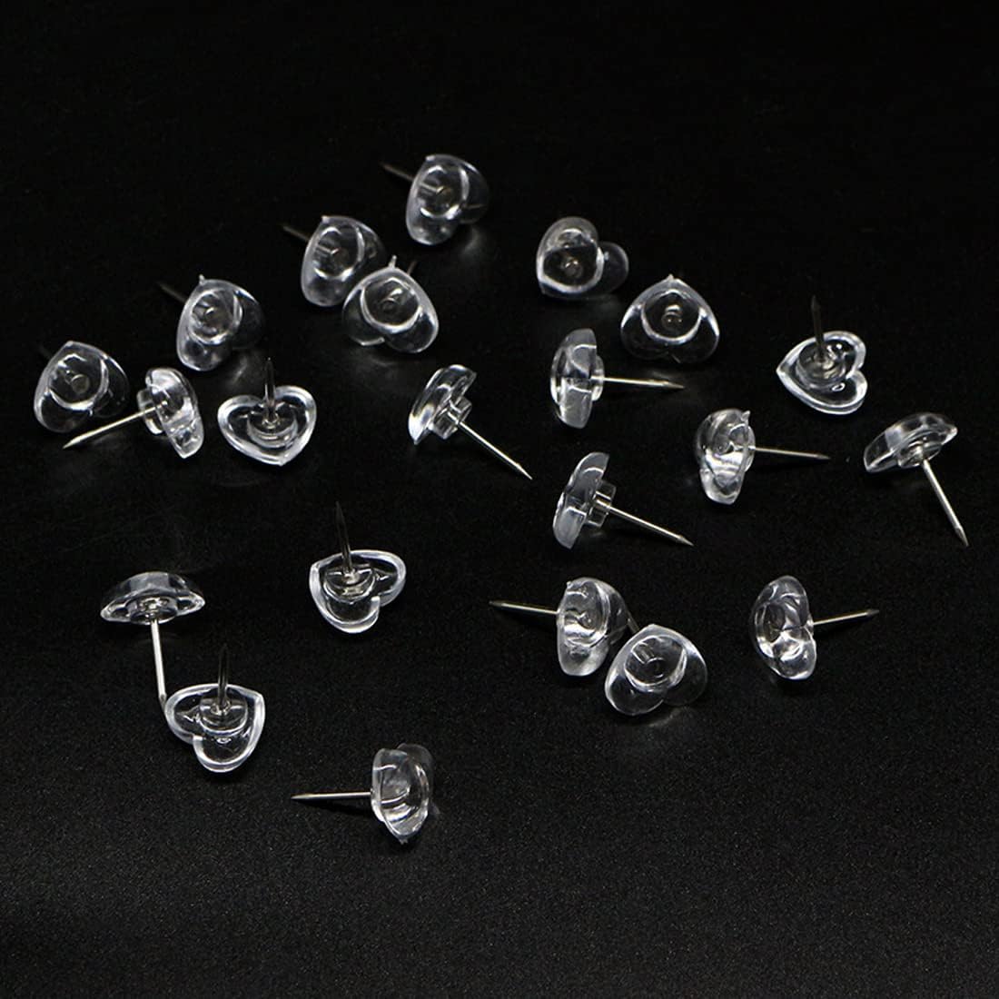 Lot De 50 Punaises Transparentes En Plastique - Avec Boîte De Rangement - Pour Affiches, Photos, Tableau En Liège