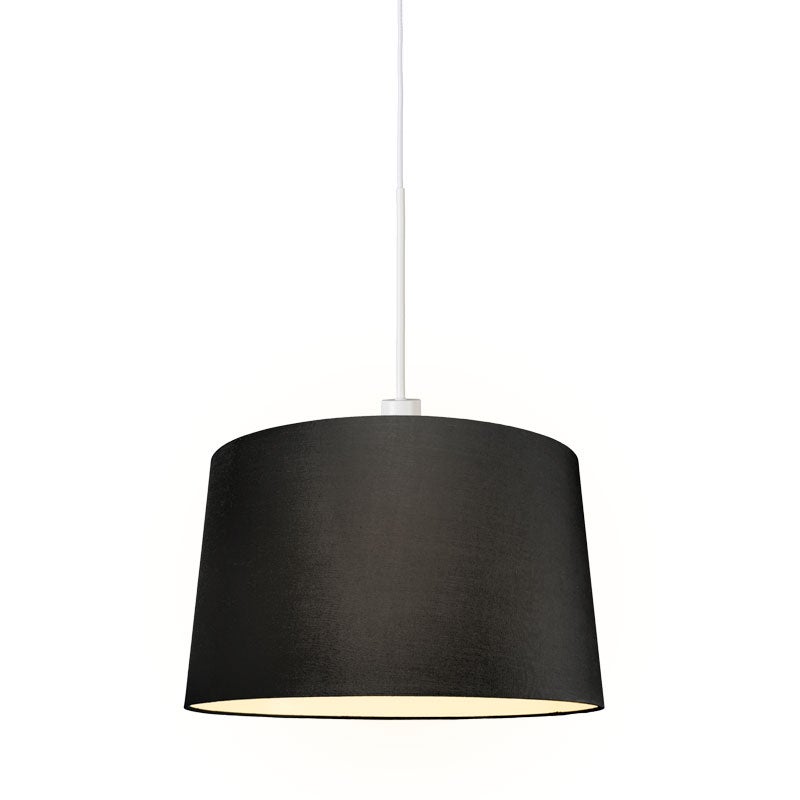 Qazqa nowoczesny lampa wisząca z kloszem (1 punkt) - Combi - czarny, okrągły, max. 60w, kompatybilny z żarówką LED, e27, 45cm