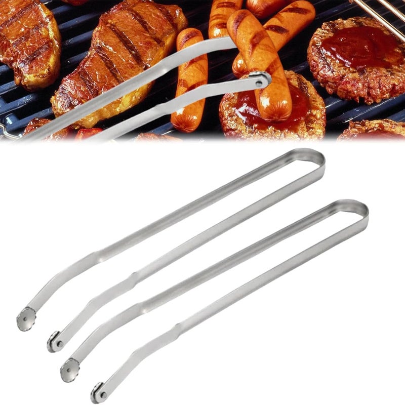2 szt. długich szpatułek do grilla 38 cm, obracak do kiełbasek, szczypce kuchenne ze stali nierdzewnej, szczypce do grilla, akcesoria do grilla