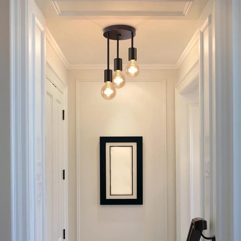 Ceiling L Vintage black ceiling light with 3 adjustable E27 spotlights ...