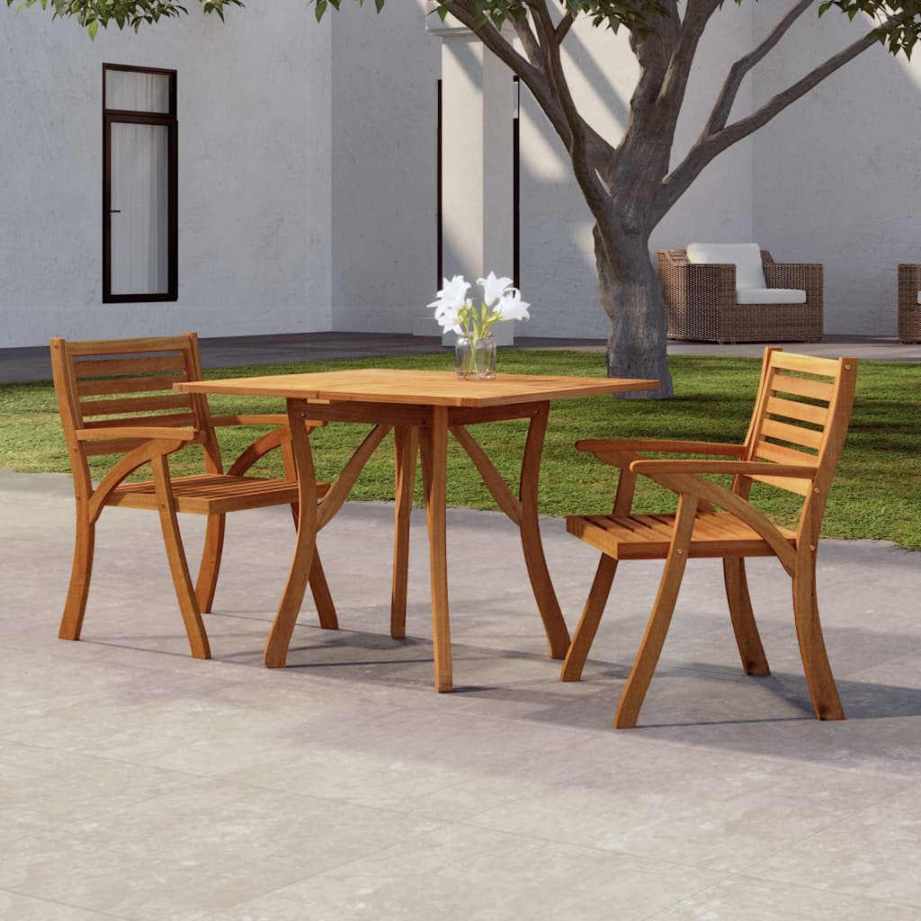 Table de jardin en bois d'acacia massif 85x85x75 cm - 2