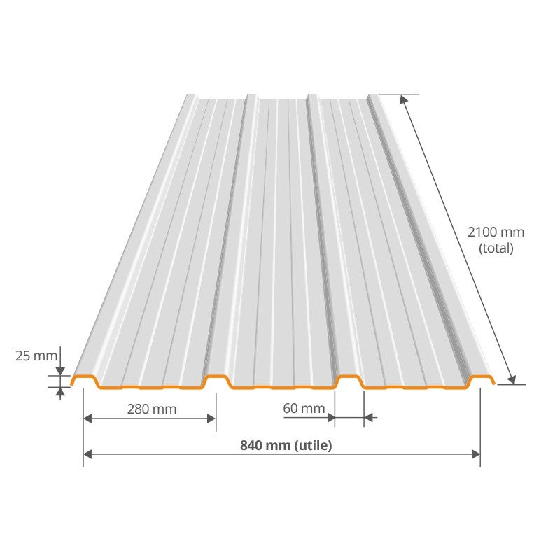 Tôle bac acier 0.50 mm prélaquée multiusage ELDA Gris Anthracite RAL 7016 2100 x 840 mm 1.76 m² - 3