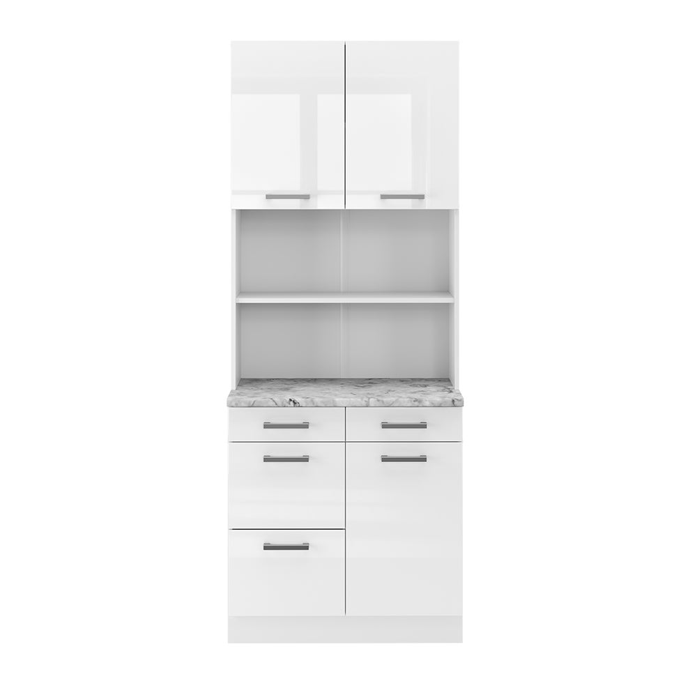 Vicco Blok kuchenny R-Line, Biały wysoki połysk, 80 cm , BP Marmur