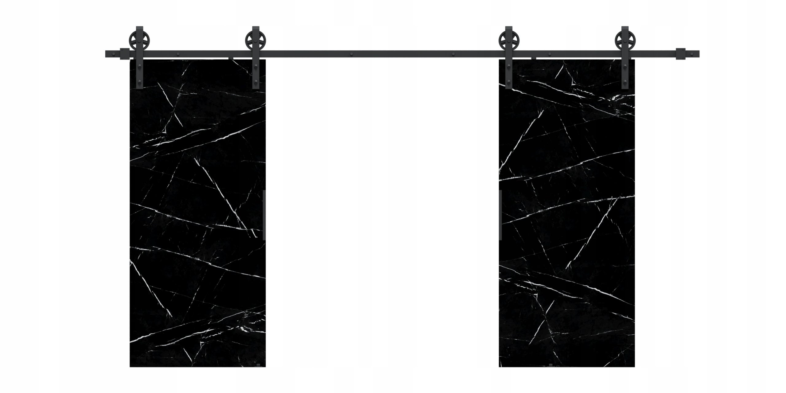 Drzwi przesuwne 130 naścienne ALFA LOFT 04 Marmur Czarny65+system przesuwny