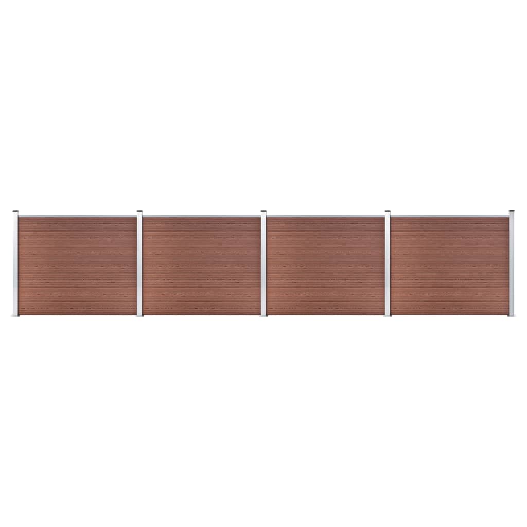 Ensemble de panneaux de clôture WPC marron 699x146 cm - COMFORTXL - 2