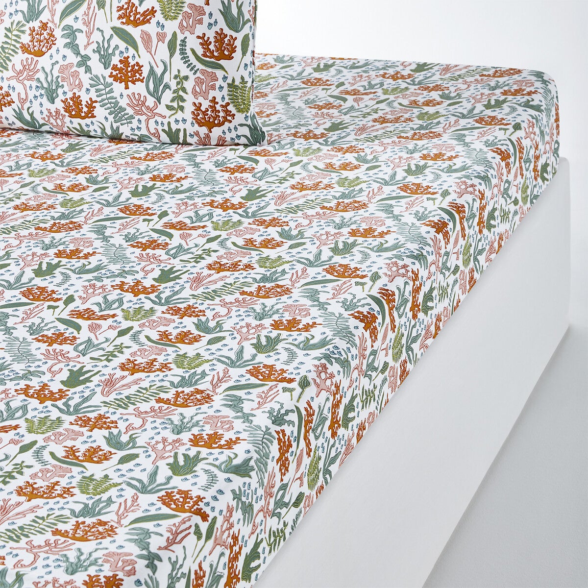 Mon PTIT Dodo Drap-Housse Imprimé Flowers 60x120 Cm Crème - Coton Extensible Pour Lit Bébé Oeko-Tex