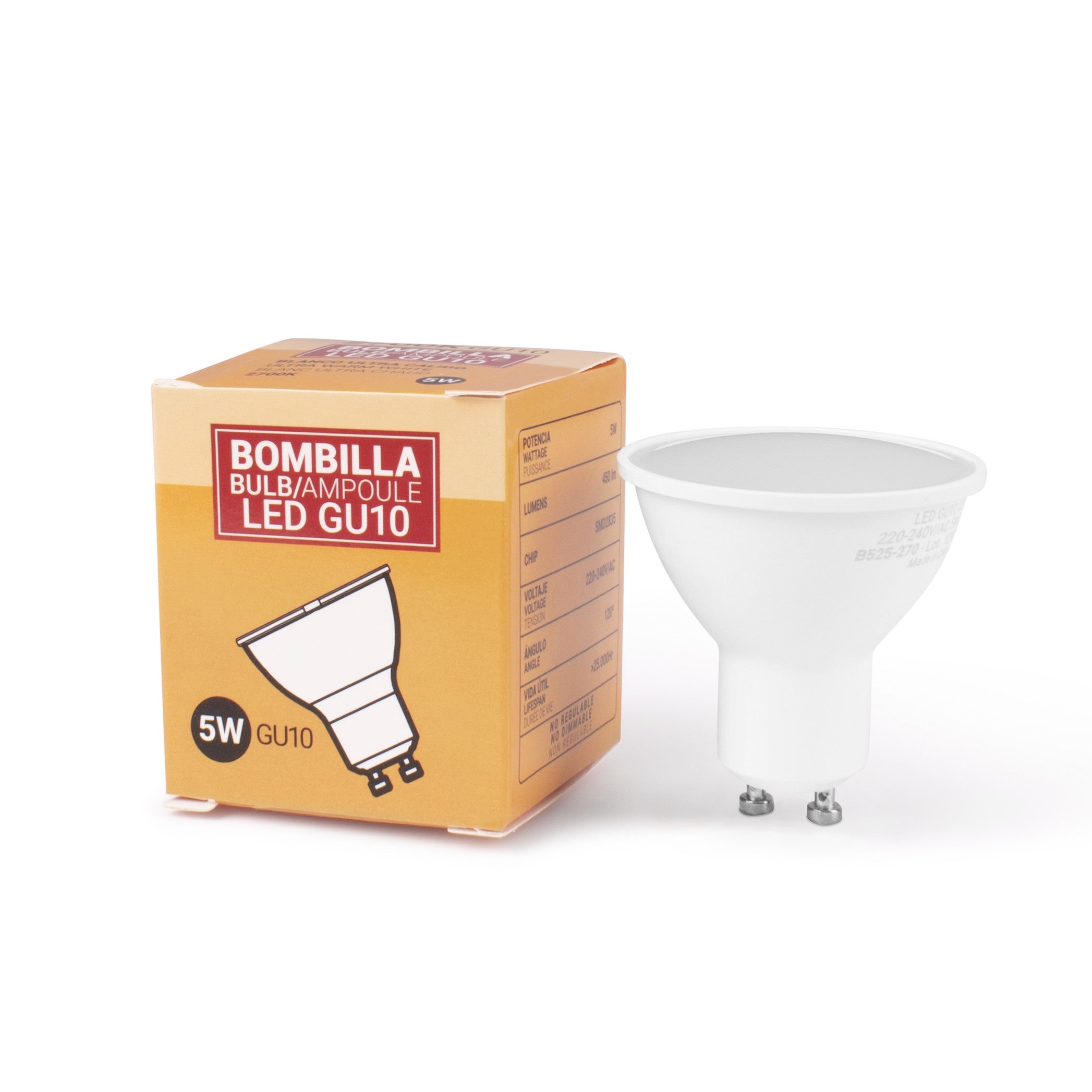 Pack x 10 - Bombilla GU10 LED 5W - 5