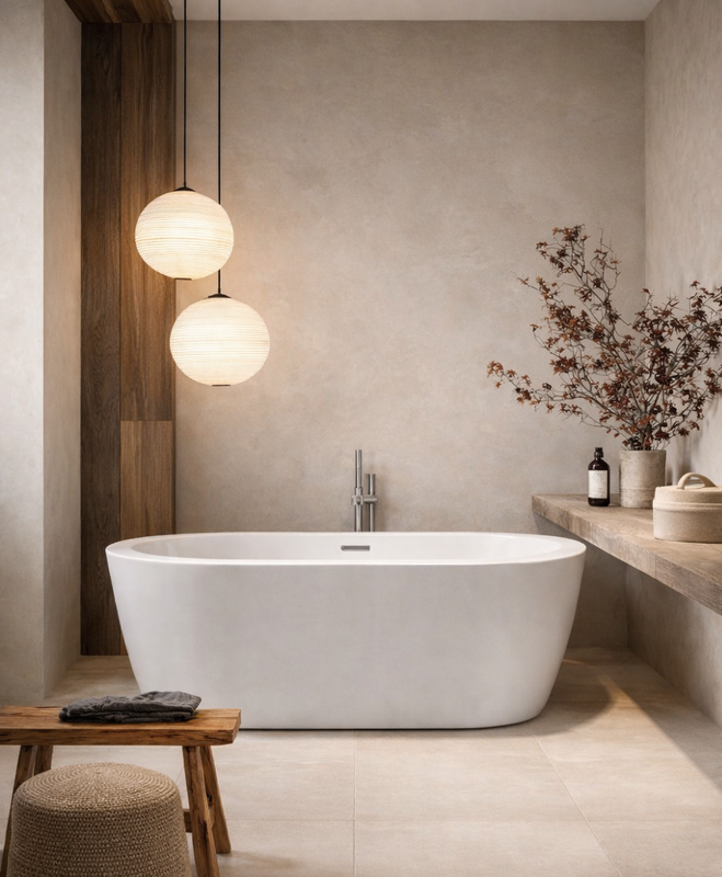 Baignoire îlot avec vidage – 170 x 75 cm – Blanc brillant – LAVIA - 4