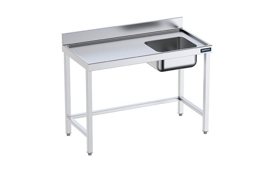Table de 1200x600 avec bac D, bord anti-ruissellement et étagère- DISTFORM - FCDES612 main image 1