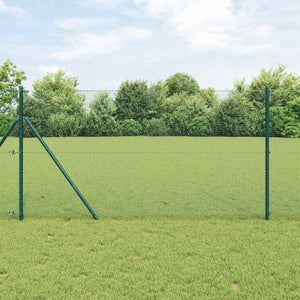 Clôture Euro Verte Avec Poteaux En Acier - 1,2x25 M, Résistante Aux Intempéries, Facile à Monter - Pour Jardin, Terrain, Extérieur