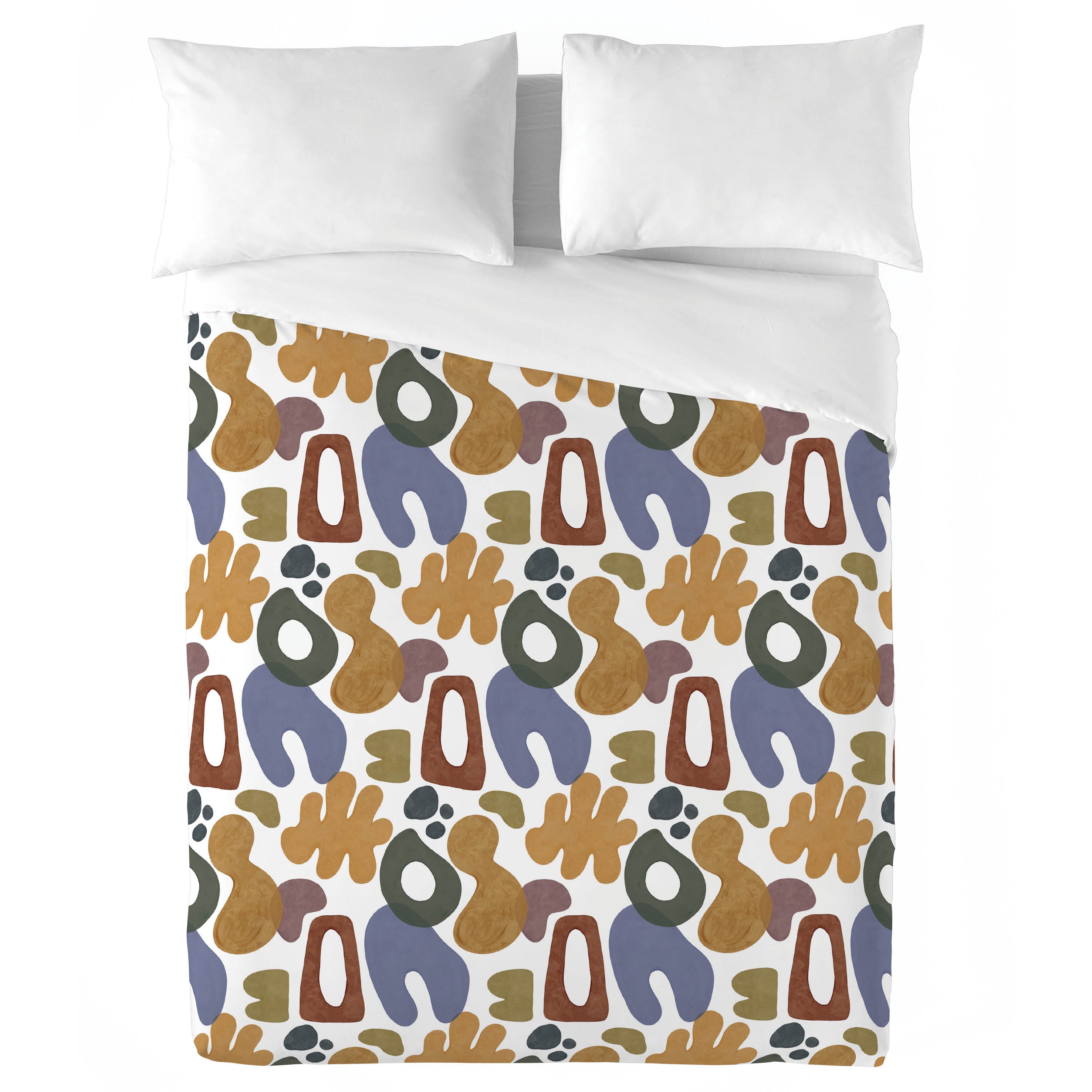 NATURALS - Capa de edredão estampada Cama 90 - Algodão extra macio - Inclui 1 ou 2 fronhas - Fabricado em Espanha - FORMAS - 4