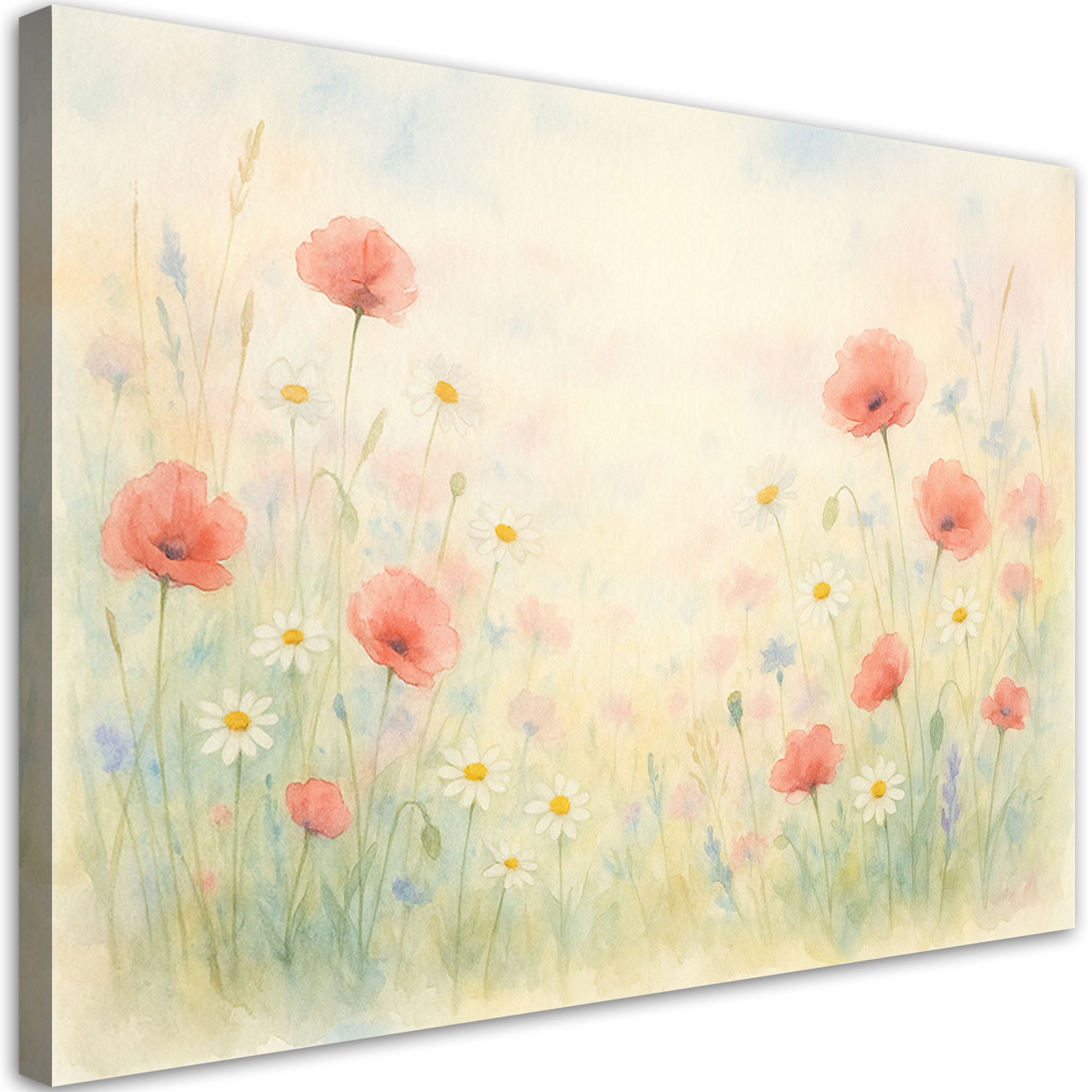 Obraz do salonu sypialni, Maki Kwiaty polne w stylu Shabby Chic 60x40
