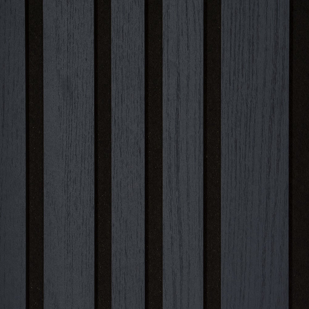 Lot de 2 Panneaux tasseaux bois MDF acoustique design BLEND décor chêne lave sur fond noir 2600 x 300 x 17 mm - 1,56 M2 PEFC 70% - 3