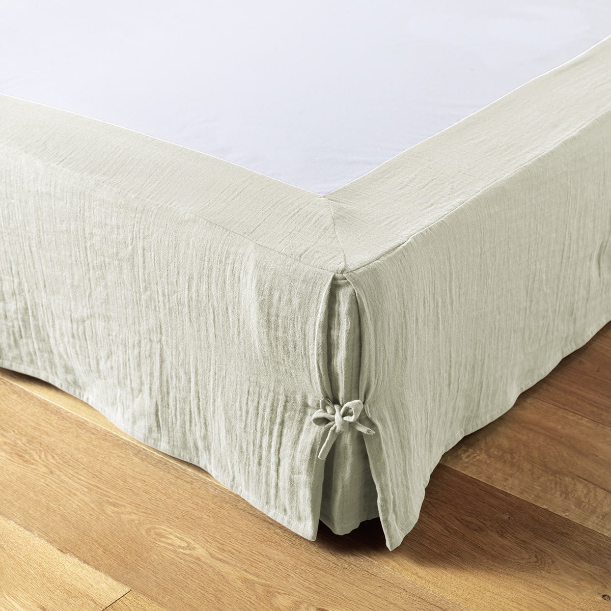 Cache Sommier 90x190 Cm Gaze De Coton Vert D'eau - Cache-sommier
