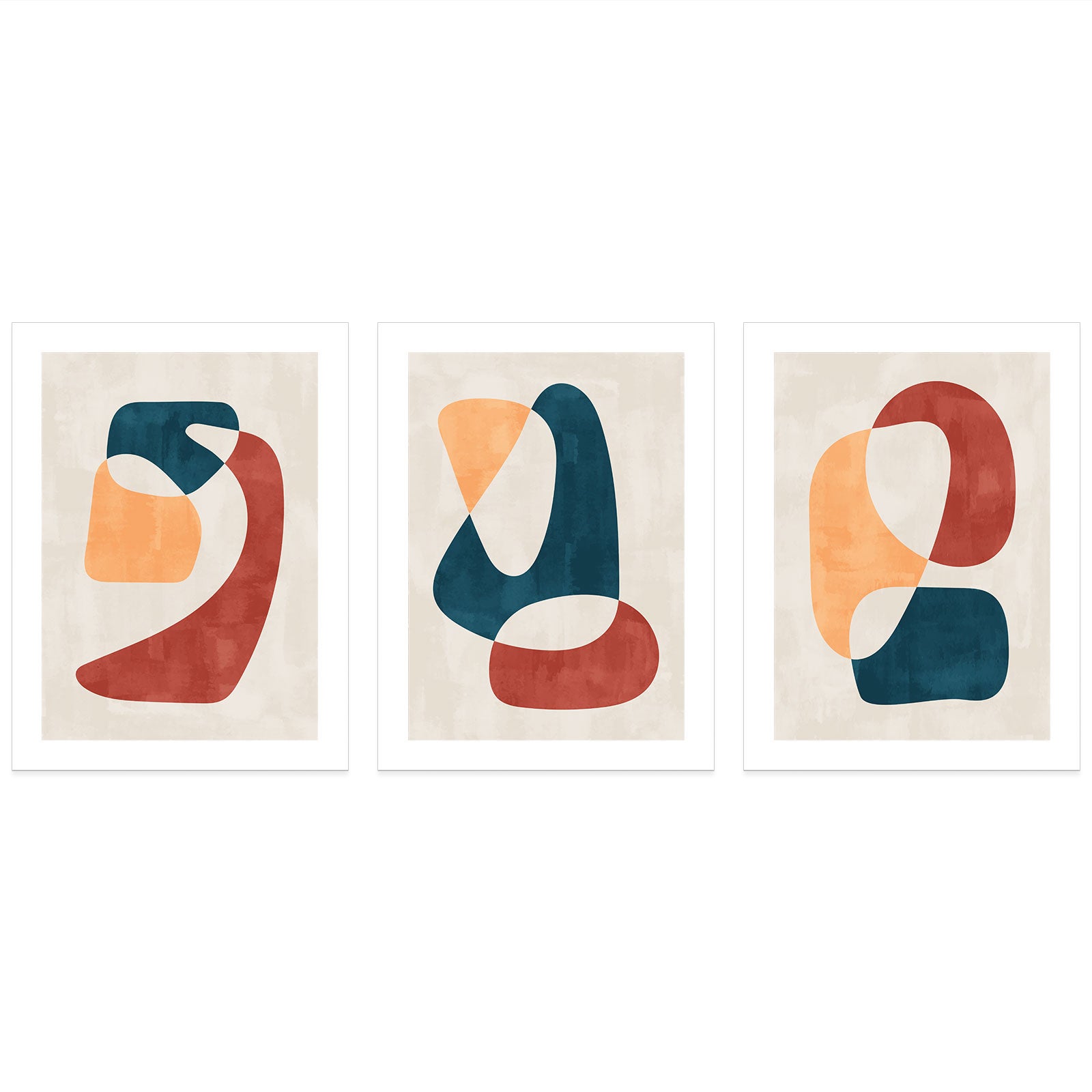 Lot de 3 Affiches / Posters Triptyque - Abstrait 3617689690063 - Bordure Noire et Blanche - 3 Affiches - 21x29,7 cm (Cadres non fournis) - 3