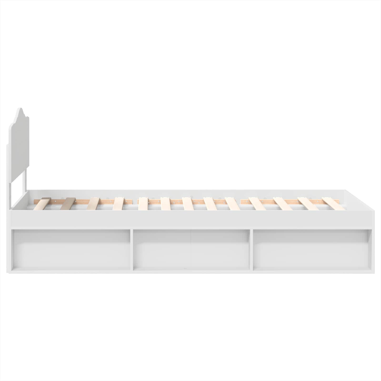Cadre de lit blanc 75 x 190 cm pin massif - 8