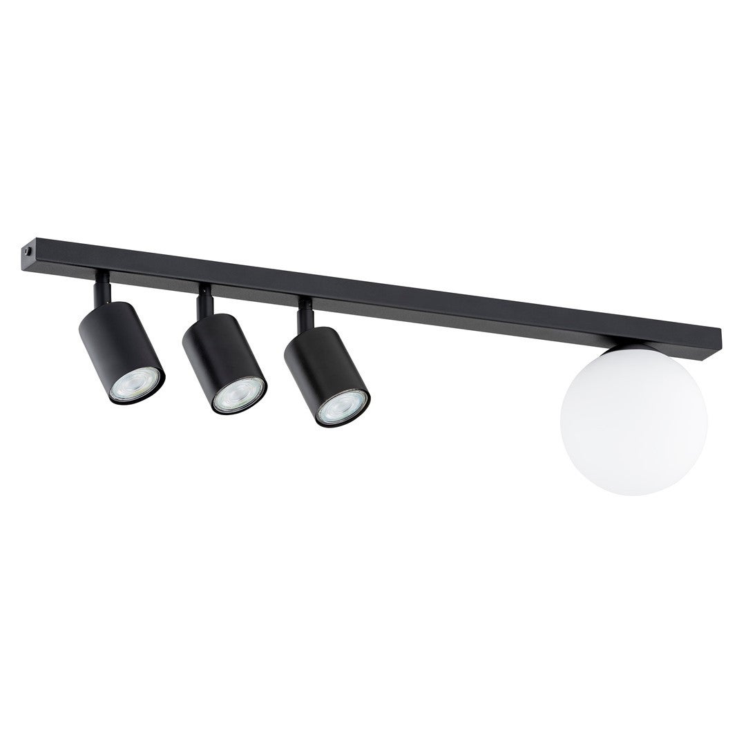 Lampa sufitowa Baster czarno-biała 4xGU10 / E14x18W wym: 17 x 70 x 14 cm metal Emibig