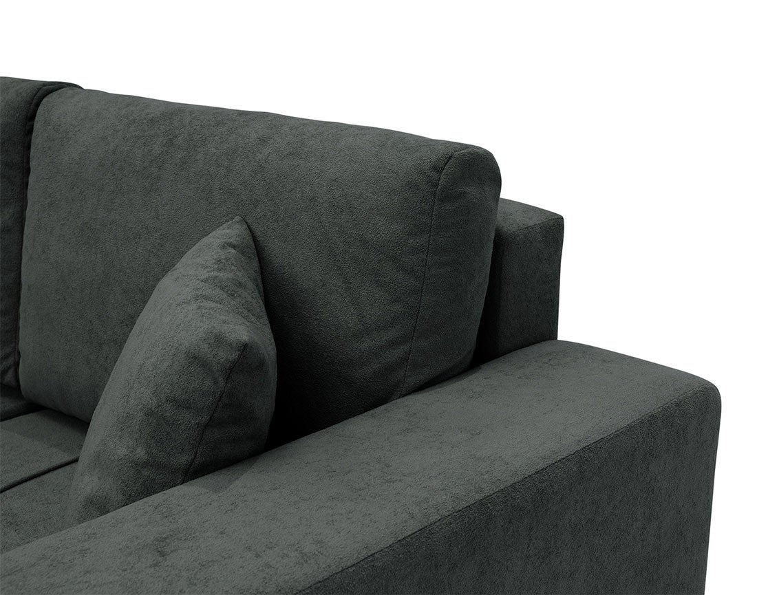 Canapé panoramique 7 places En U en Tissu Gris Anthracite - NICOLE - Best Mobilier - 9