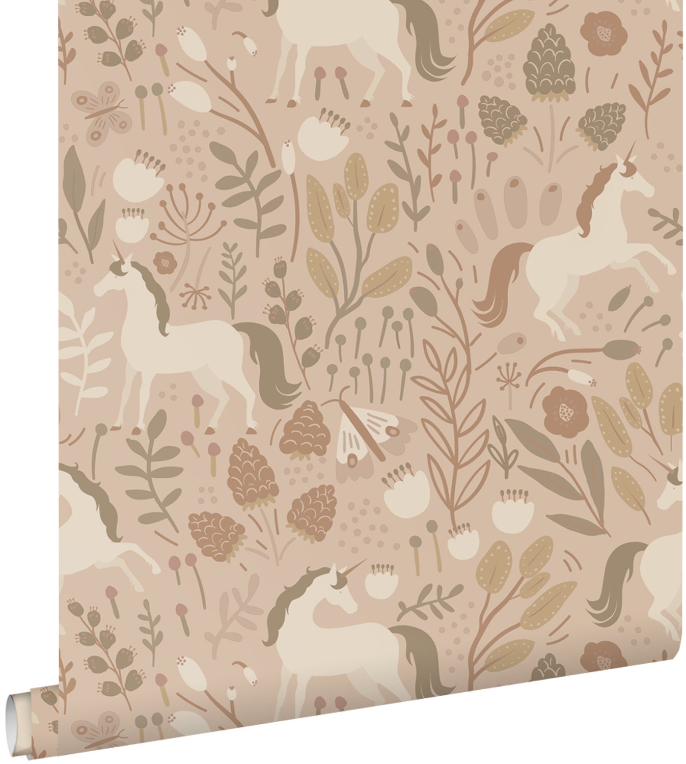Tapeta jednorożce piaskowego beżu - 53 cm x 10.05 m - ESTAHOME