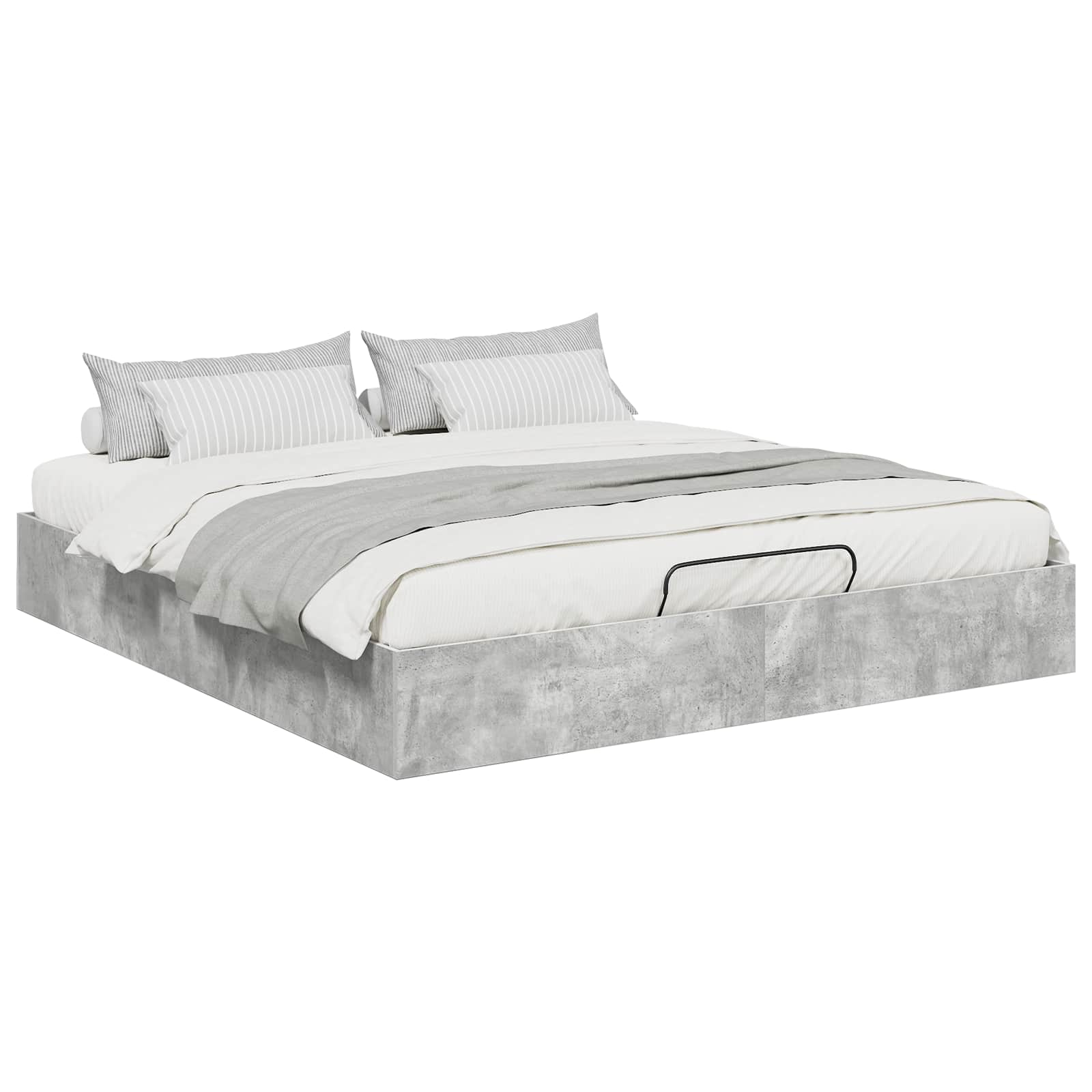 Lit ottoman béton 203 x 180 x 25 cm panneau de bois - 3