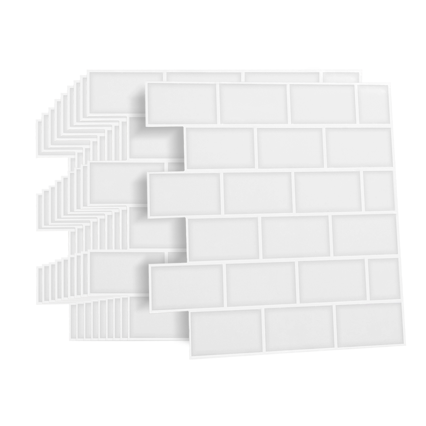 Crédence adhésive murale effet carrelage métro blanc 10 pcs 30x30 cm - 2