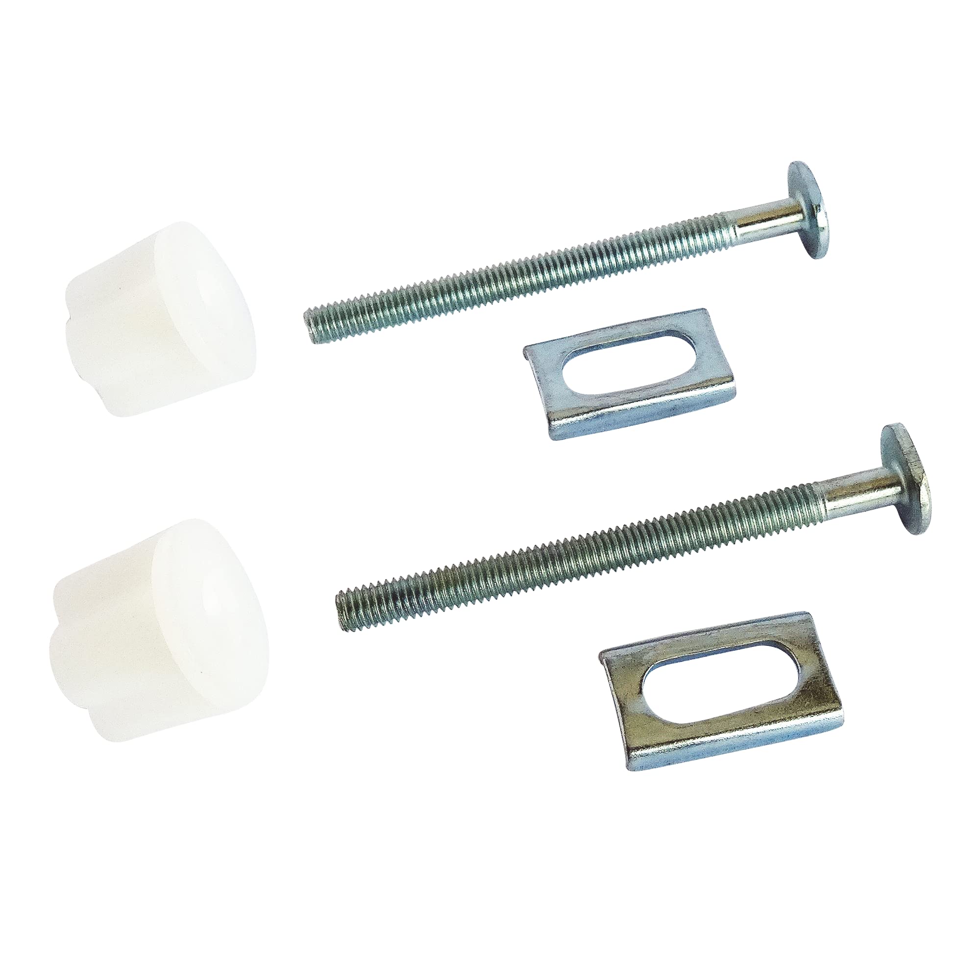 Fixation d'abattant WC 2 plaques métal et 2 écrous - longueur 75mm - 3