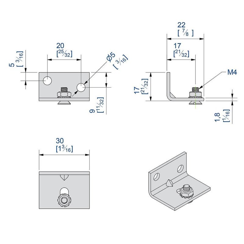 Equerre de fixation murale du rail pour SLID'UP 1100 - 1200 - porte 40 kg - 2