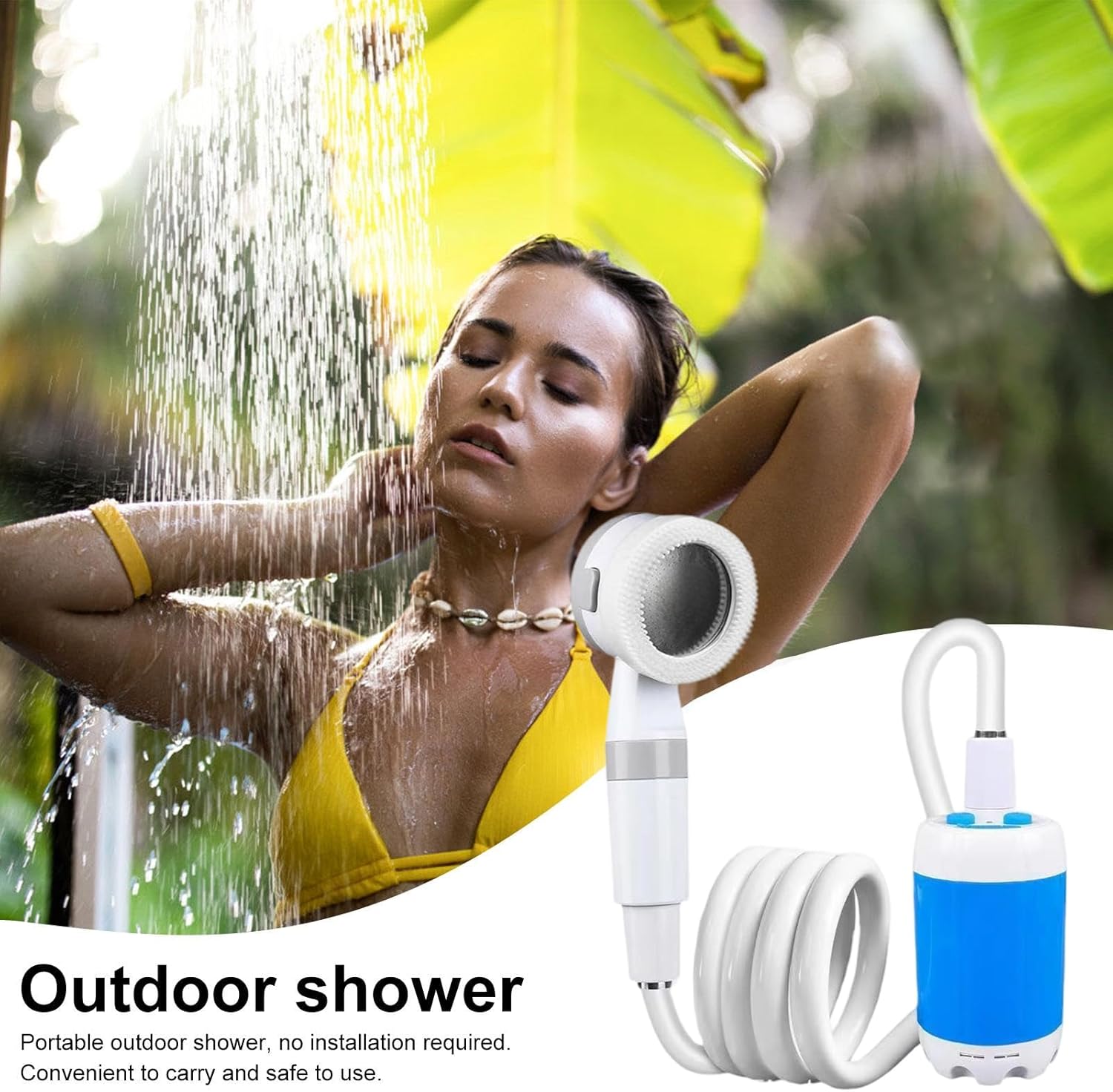 Douchette portable avec batterie et pompe intégrées pour vans et fourgons