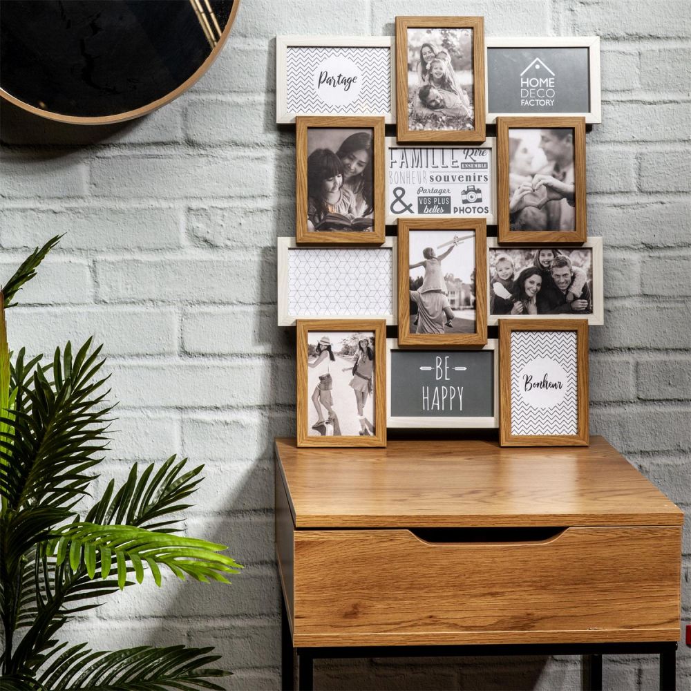 Pêle-mêle - Home Deco Factory - 12 Vues - Bois Et Blanc - 6