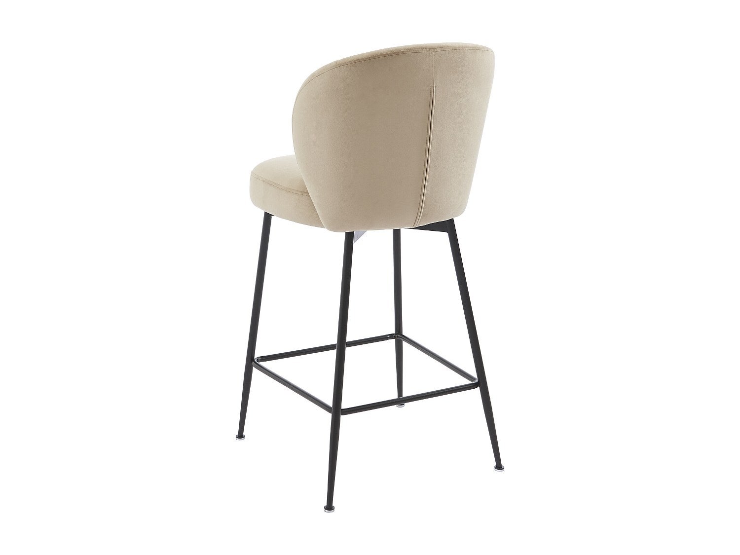 Sgabello da bar in Velluto e Metallo Nero Beige - Lotto di 2 - POLPONA - 8