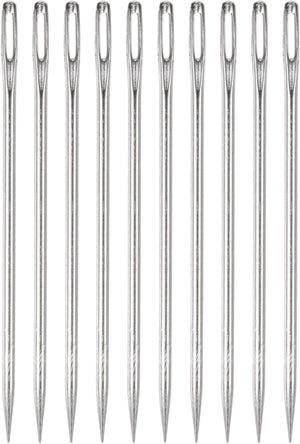 Lot De 10 Aiguilles à Gros Chas En Acier Inoxydable - Pour Fabrication De Bijoux, Perles, Etc.